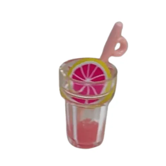 Plastic drink with fruit slice Pendant