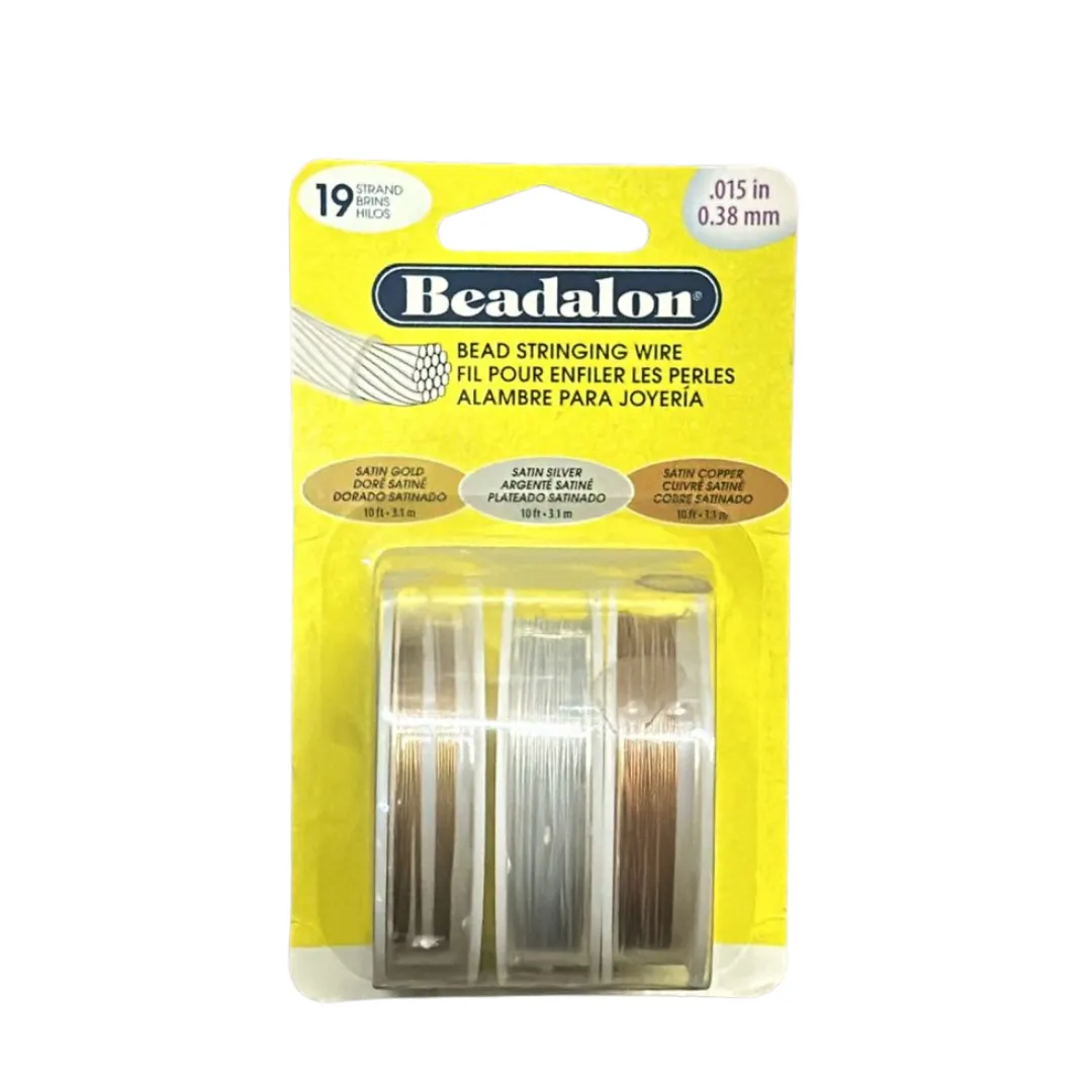 Beadalon Bead Stringing wire 19 strands satin gold/satin silver/satin copper