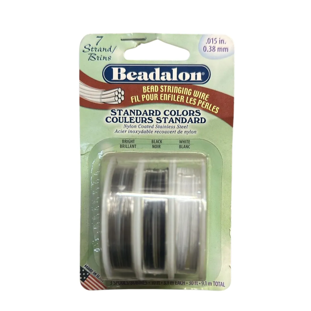 Beadalon Bead Stringing wire 7 strands bright color/black color/white color