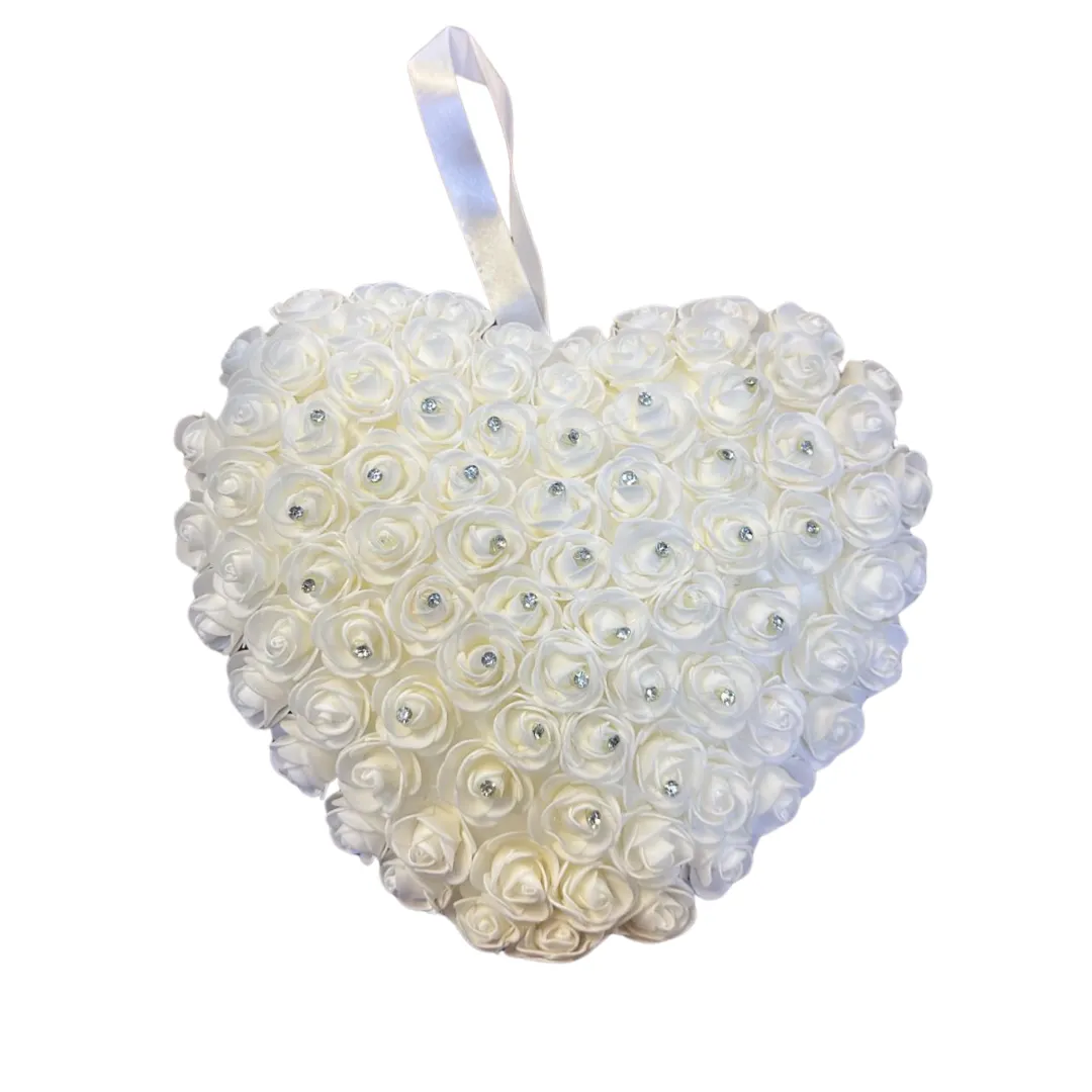 Floral heart shaped rose wreath