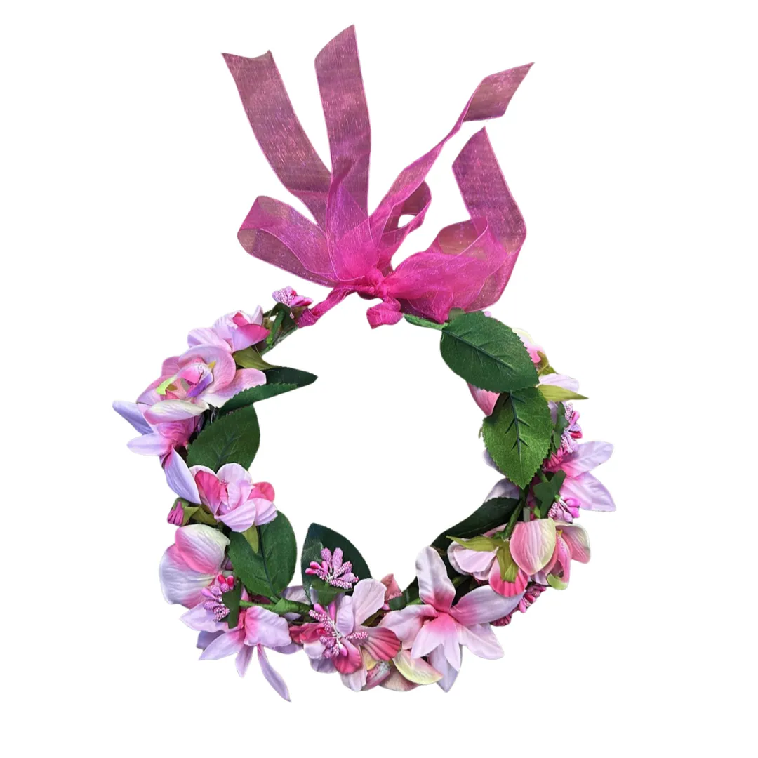 Floral crown with ribbon